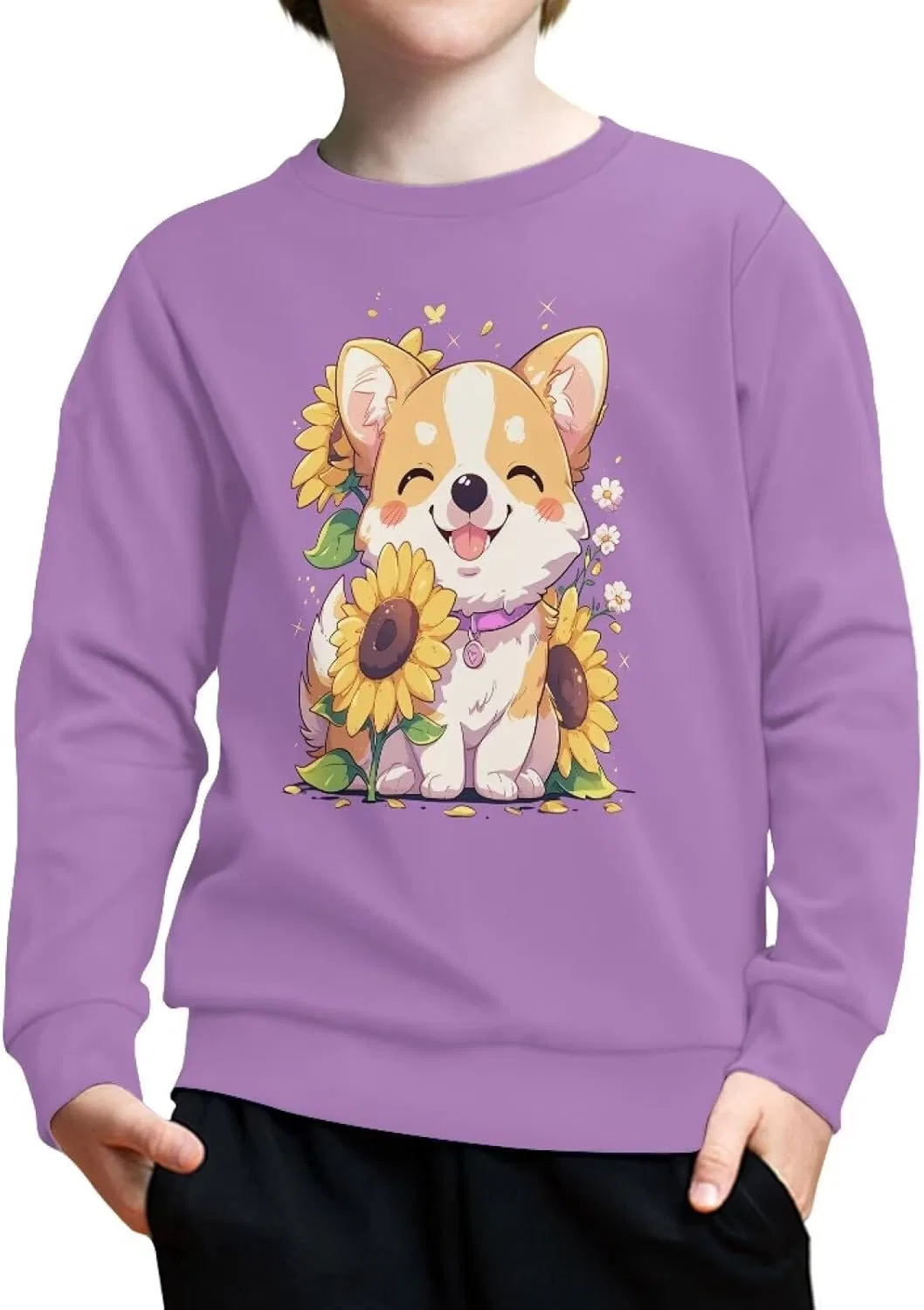 Детский свитшот ZPINXIGN Corgi Sunflower 2 — фото 2