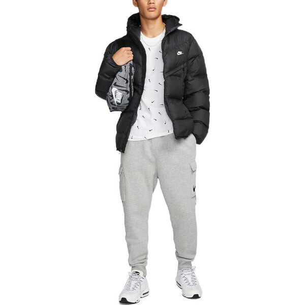 Футболка Men's Nike Logo Full Print Round Neck Pullover Short Sleeve White T-Shirt, белый — фото 3