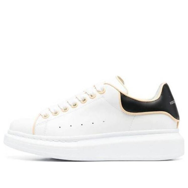 Кроссовки oversized leather sneakers 'white black' Alexander Mcqueen, белый