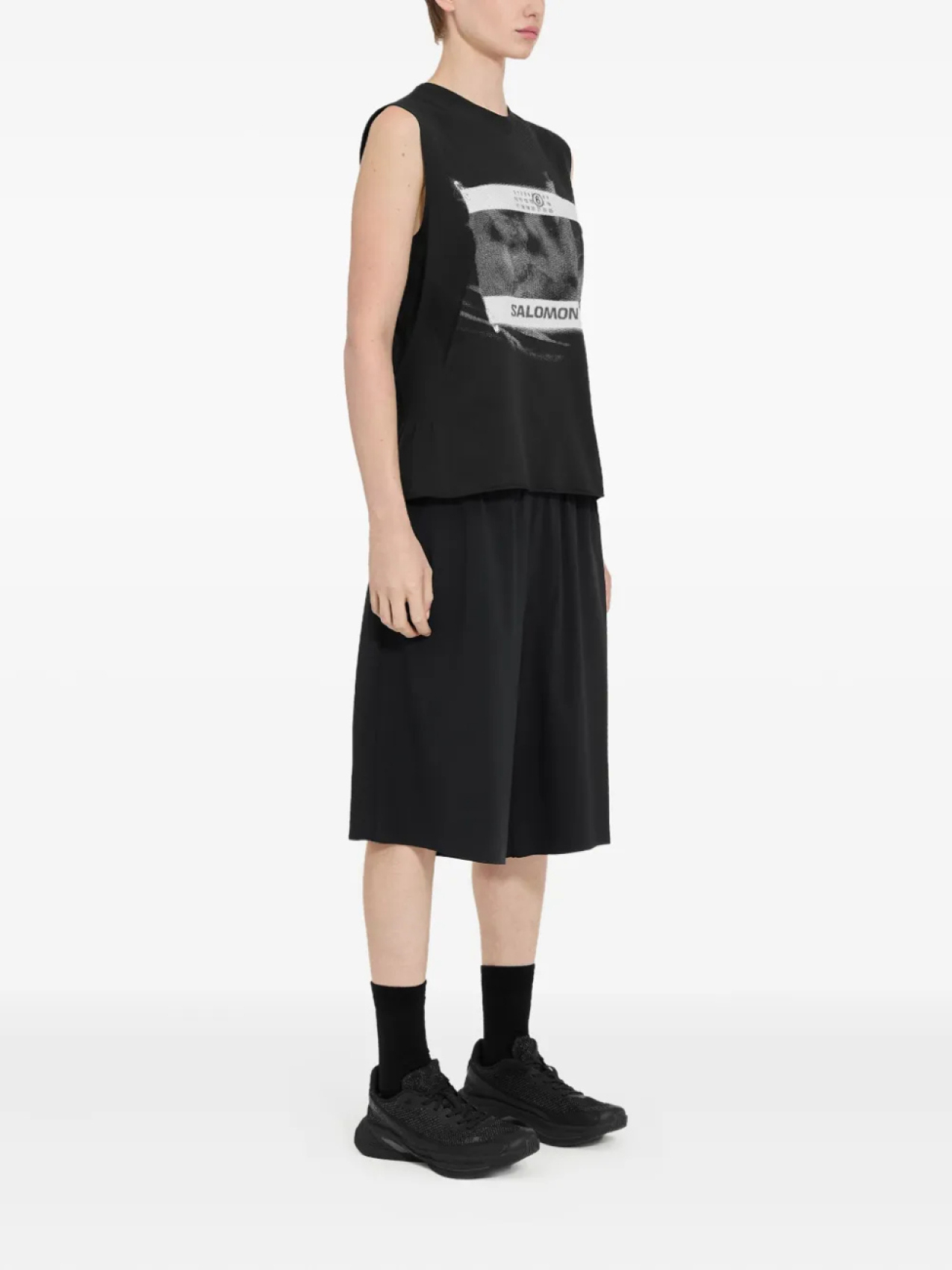 Топ с логотипом из коллаборации с Salomon MM6 Maison Margiela X Salomon, черный — фото 3