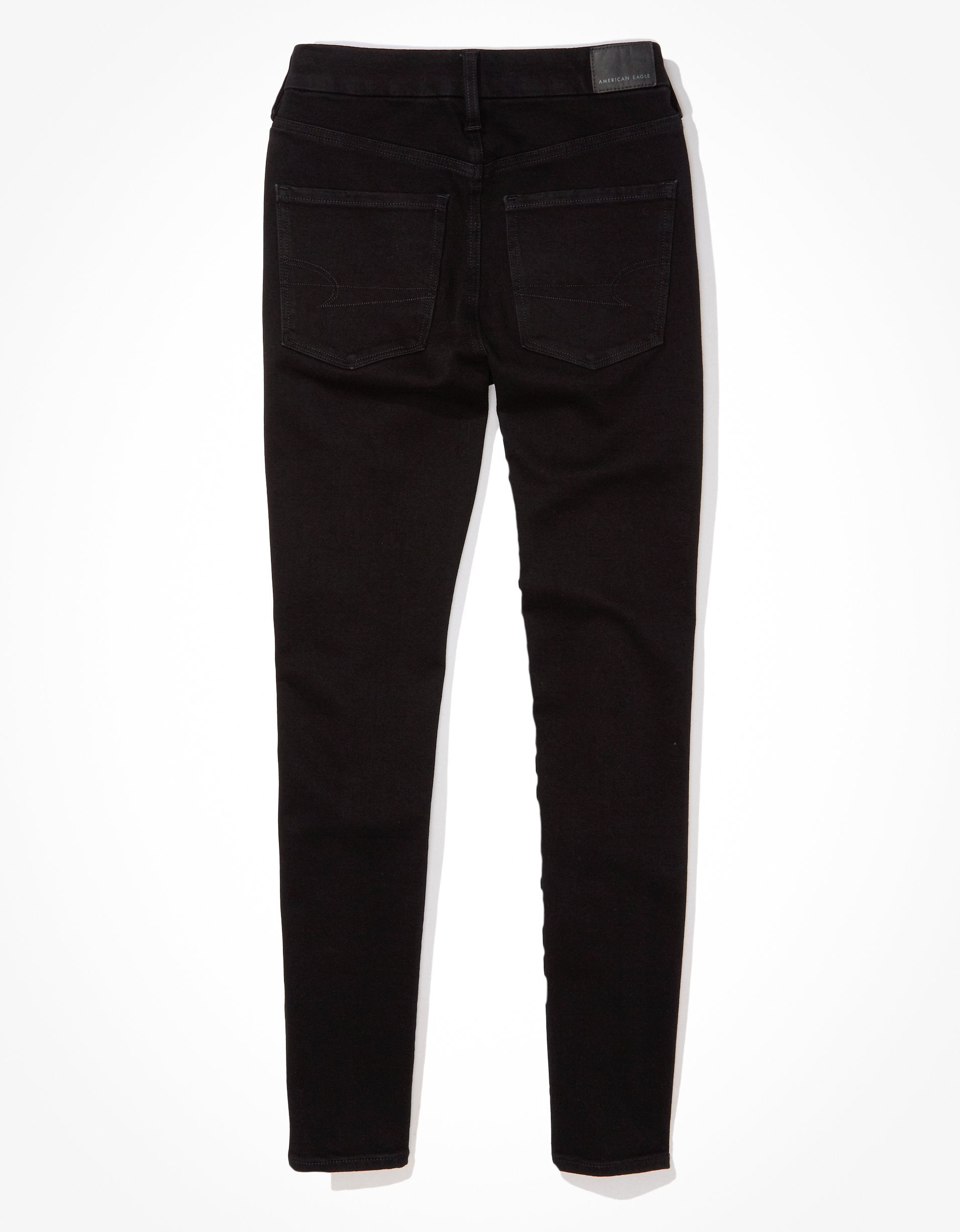 

AE Dream Curvy Джеггинсы с высокой талией American Eagle Outfitters, цвет true black