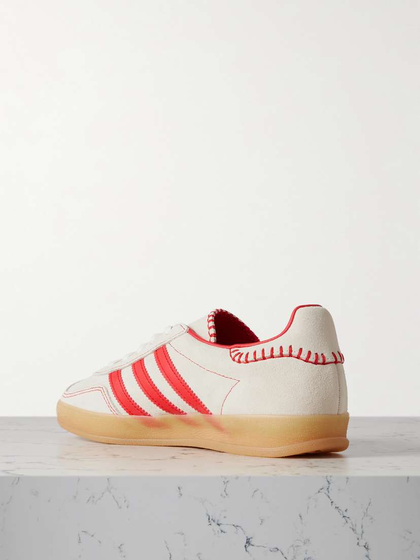Замшевые кроссовки Gazelle для дома с кожаной отделкой Adidas Originals, бежевый — фото 3
