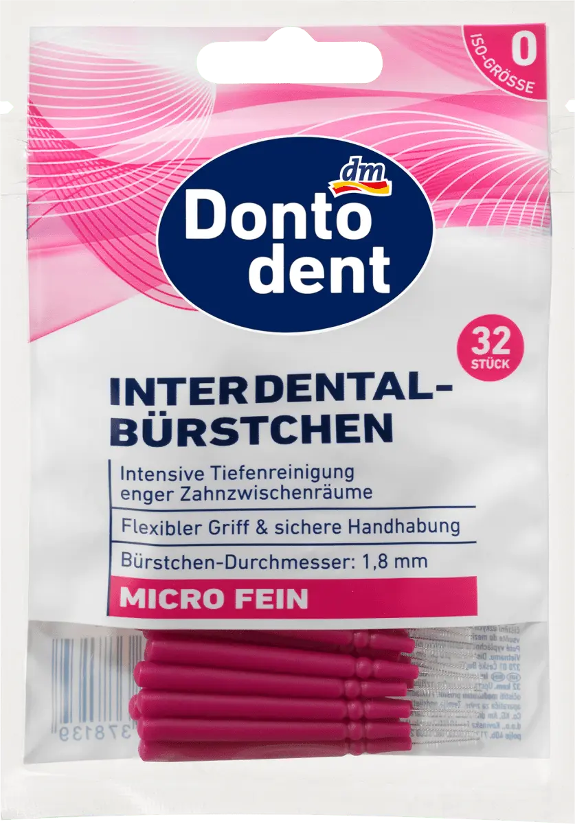 

Щетки межзубные розовые 0,35мм ISO 0 32шт Dontodent