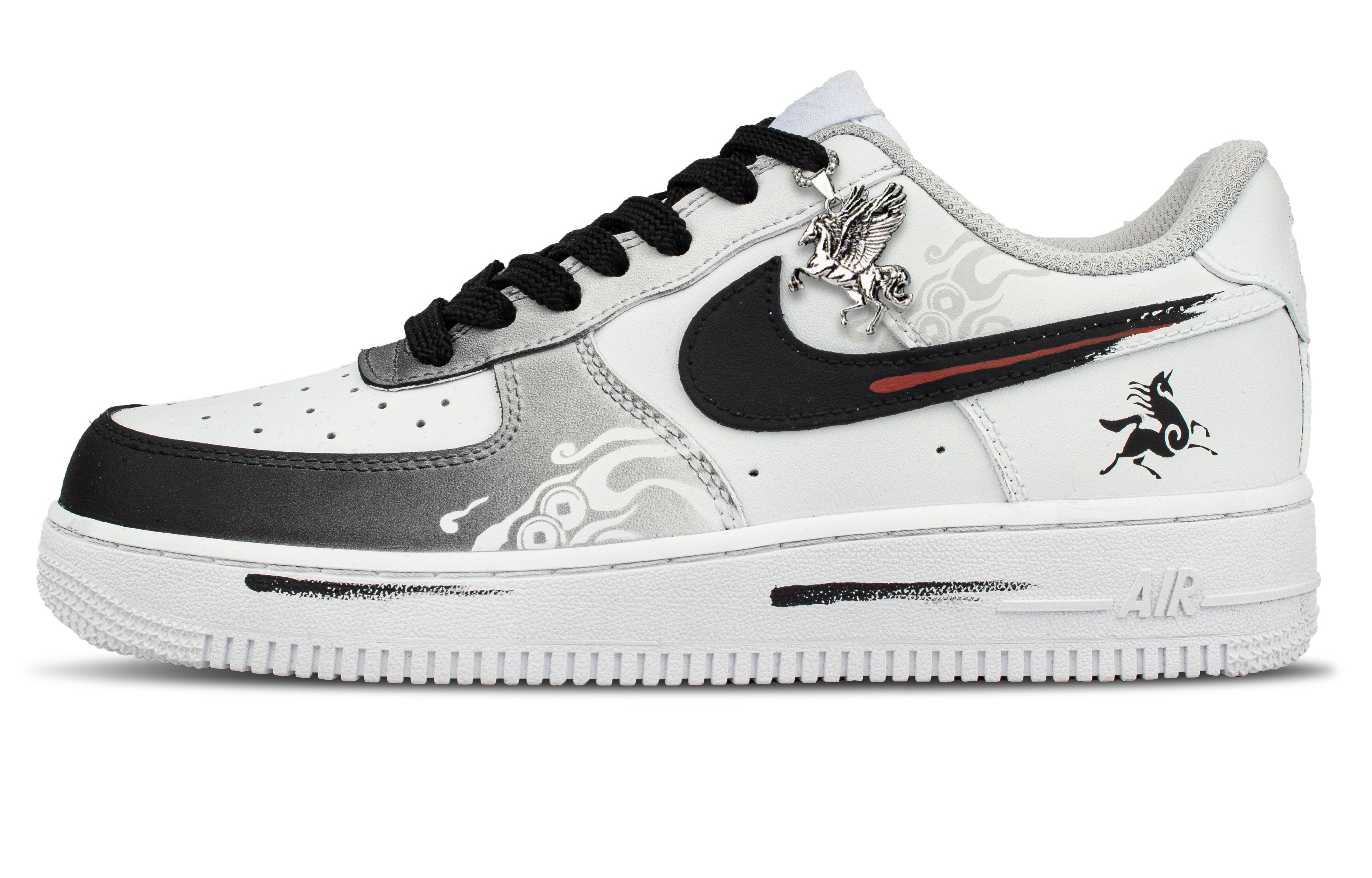 

Nike Кроссовки для скейтбординга Air Force 1 Cow Leather Coverage Cushioning Abrasion Resistant Low top Unisex Gray