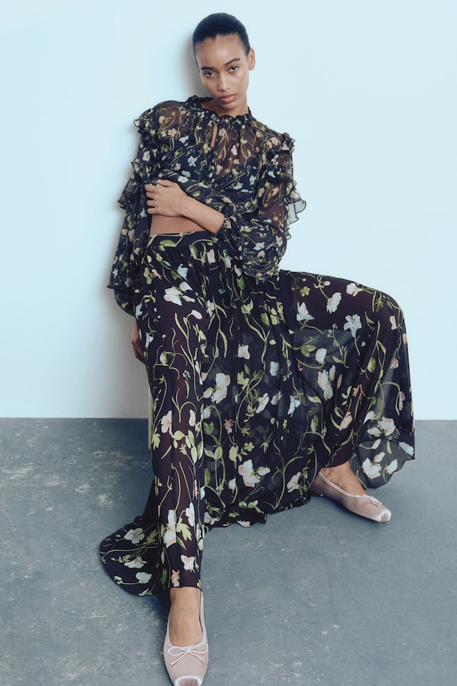 

Шифоновая макси-юбка H&M, мультиколор