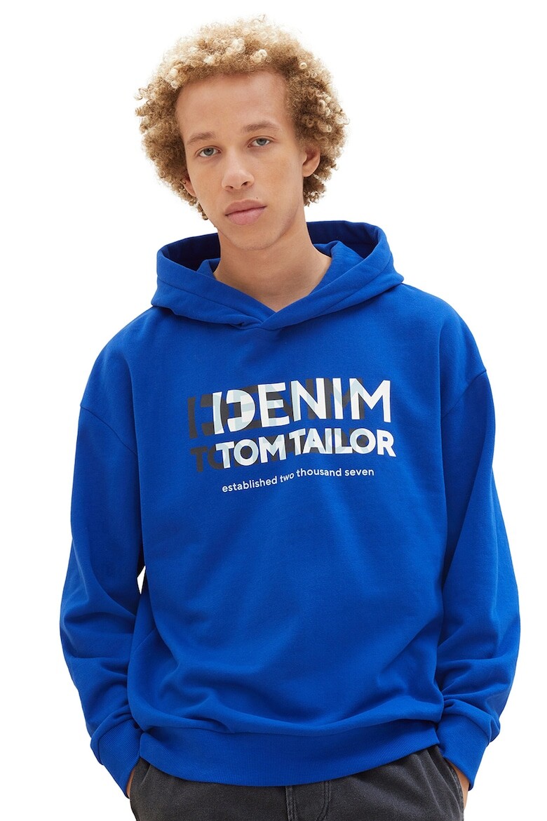 

Толстовка свободного кроя с контрастным логотипом Tom Tailor, синий