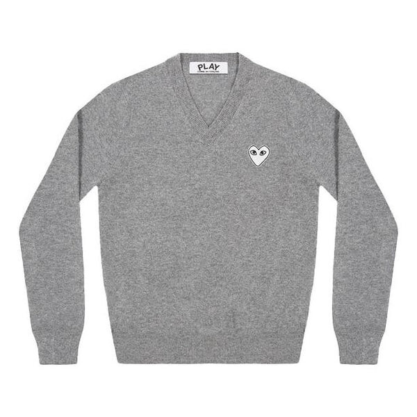 

Свитер v-neck pullover white emblem 'grey' Comme Des Garcons Play, серый