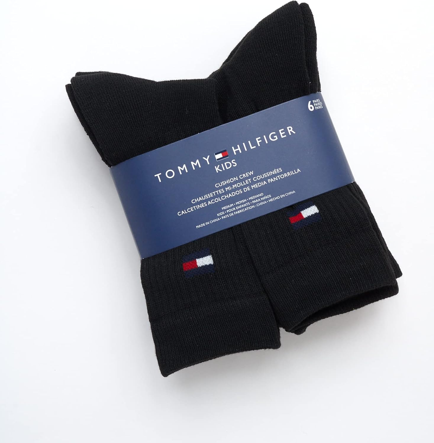 Детские спортивные носки Tommy Hilfiger Unisex - мягкие носки с резинкой (6 пар), Black — фото 2