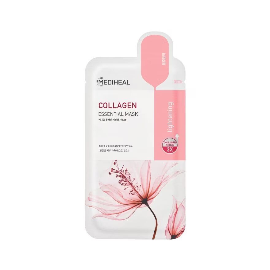 

Mediheal Collagen Essential Mask 1’S แผ่นมาสก์หน้า อ่อนโยน กระชับผิว, Pink