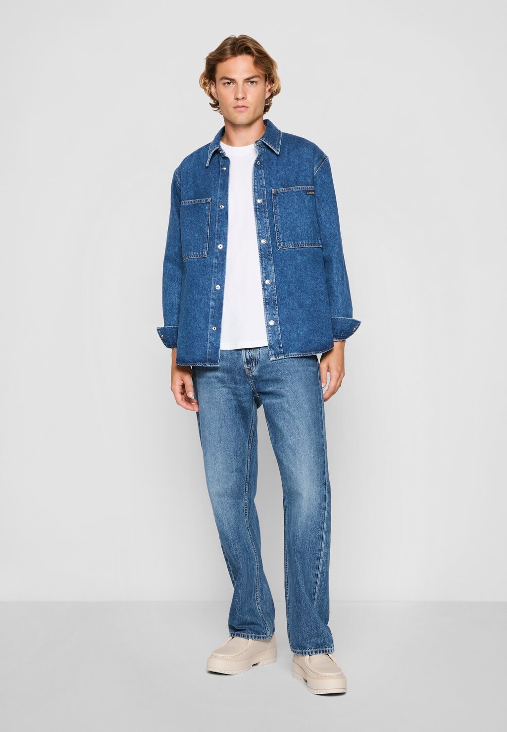 

Рубашка REGULAR LINEAR Calvin Klein Jeans, синий деним