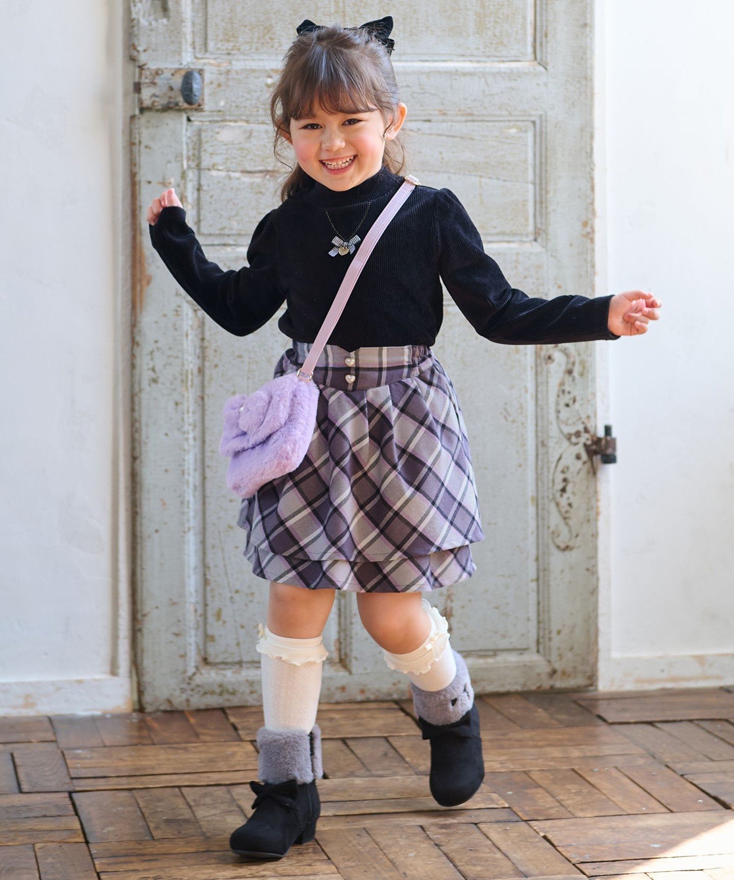 Пышная клетчатая юбка ANY KIDS, Black [305] — фото 3
