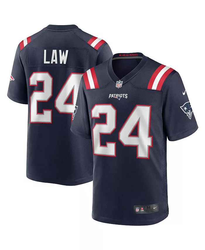 

Мужская футболка Ty Law New England Patriots Game Retired Player Jersey Nike, синий