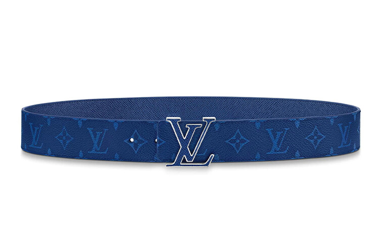 

Ремень двусторонний Louis Vuitton LV Initiales Monogram, синий