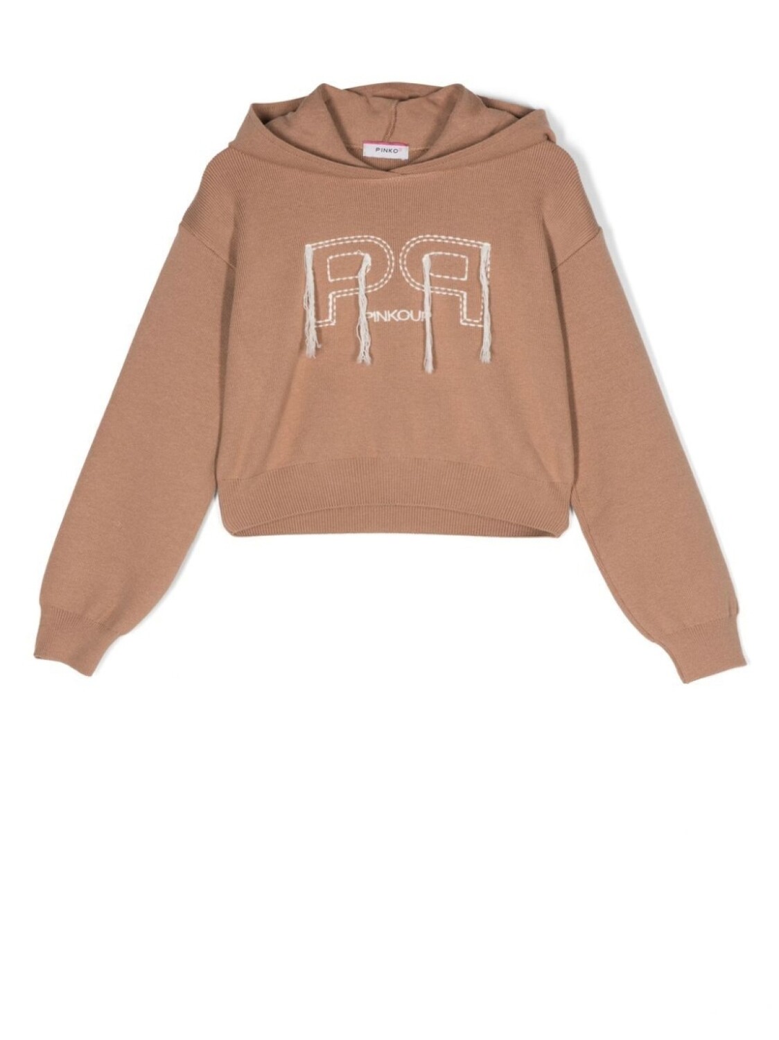 

Pinko Kids трикотажное худи с вышитым логотипом, серый