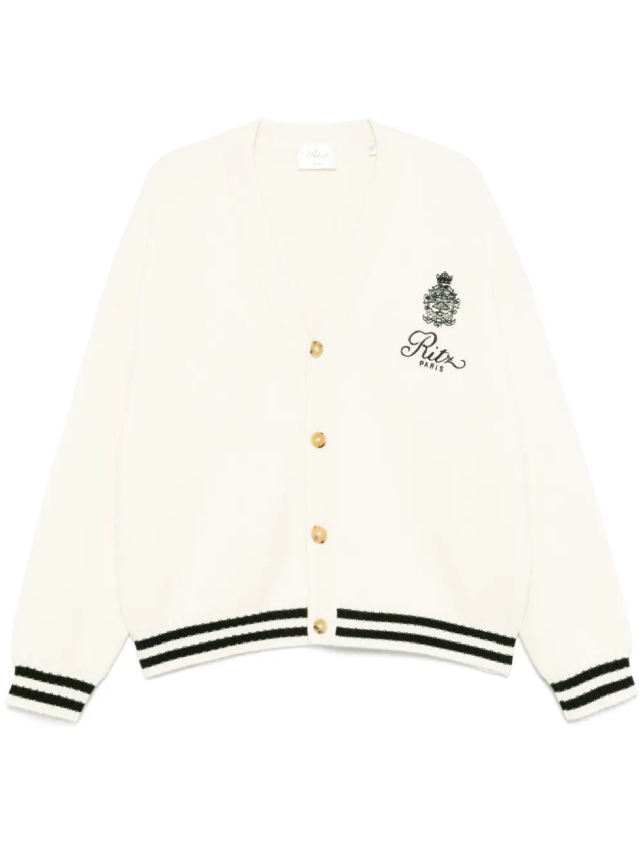

FRAME x Ritz Paris кардиган с вышитым логотипом, белый