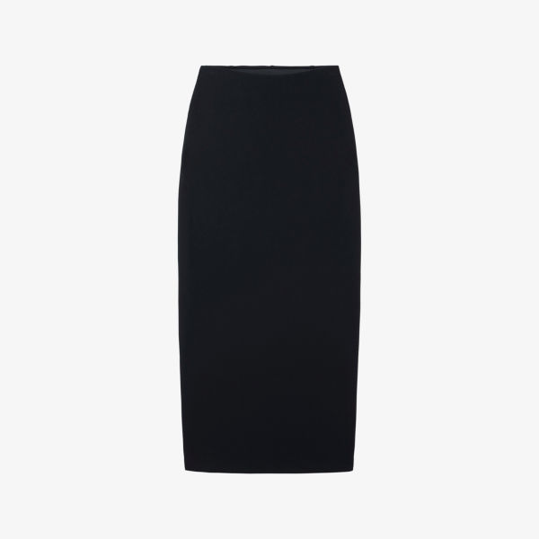 

Юбка макси Slim-Fit из стрейч-джерси с разрезом сзади The White Company, черный