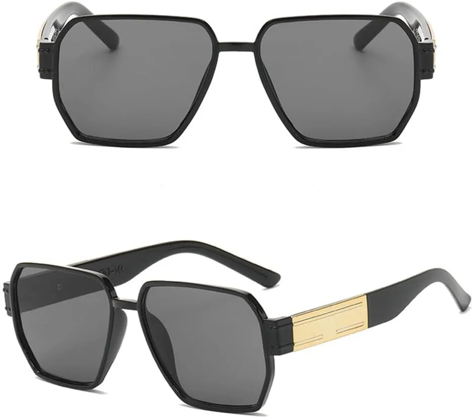 

Женские модные очки LVTFCO в крупной оправе многоугольной формы с защитой от УФ-излучения UV400, винтажные солнцезащитные очки, черные и серые, Black Gray