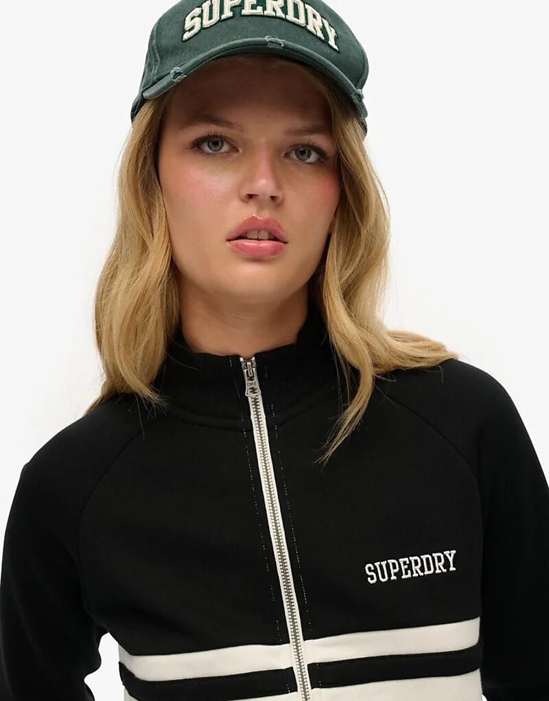 Спортивная куртка Superdry Athletic essentials на молнии черного цвета — фото 2