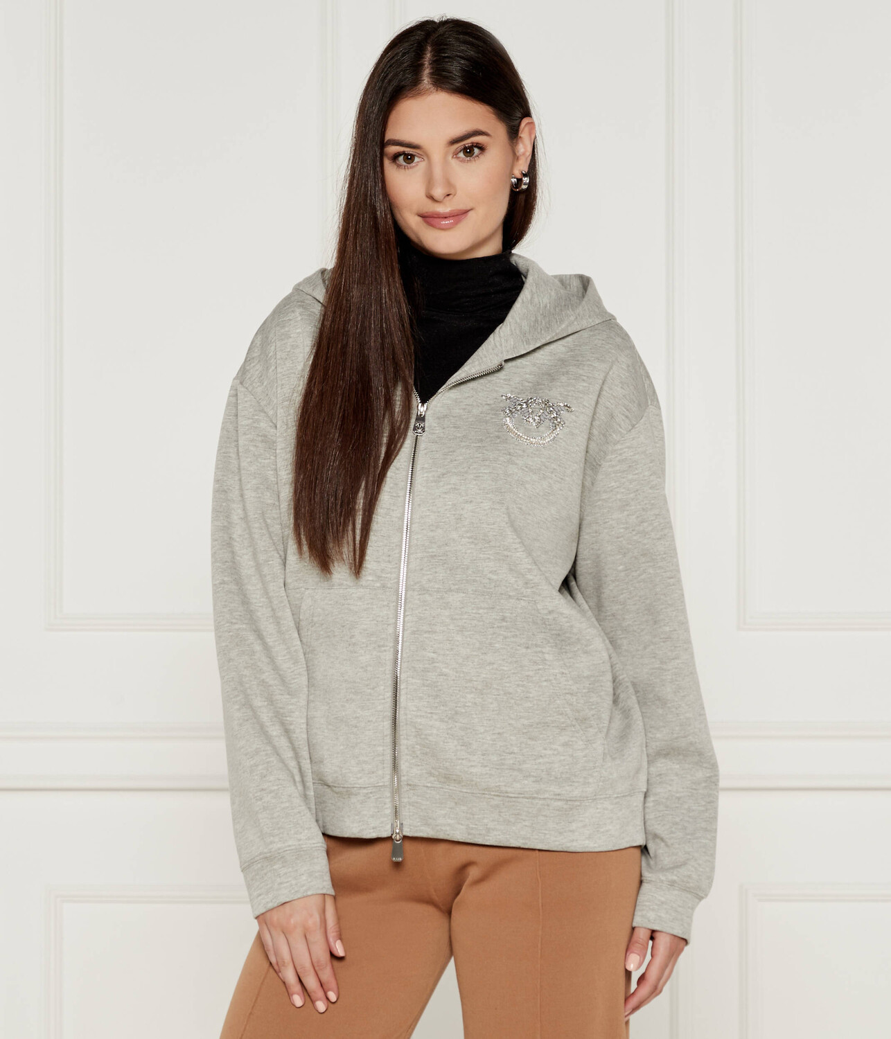

Толстовка Pinko ZIPPA Regular Fit, серый