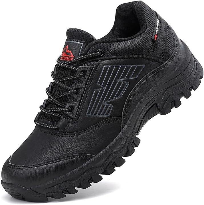 

Мужские низкие походные кроссовки для улицы с шнуровкой, противоскользящей подошвой, легкие обувь для прогулок по тропам, для восхождений и путешествий Qacksv, черный