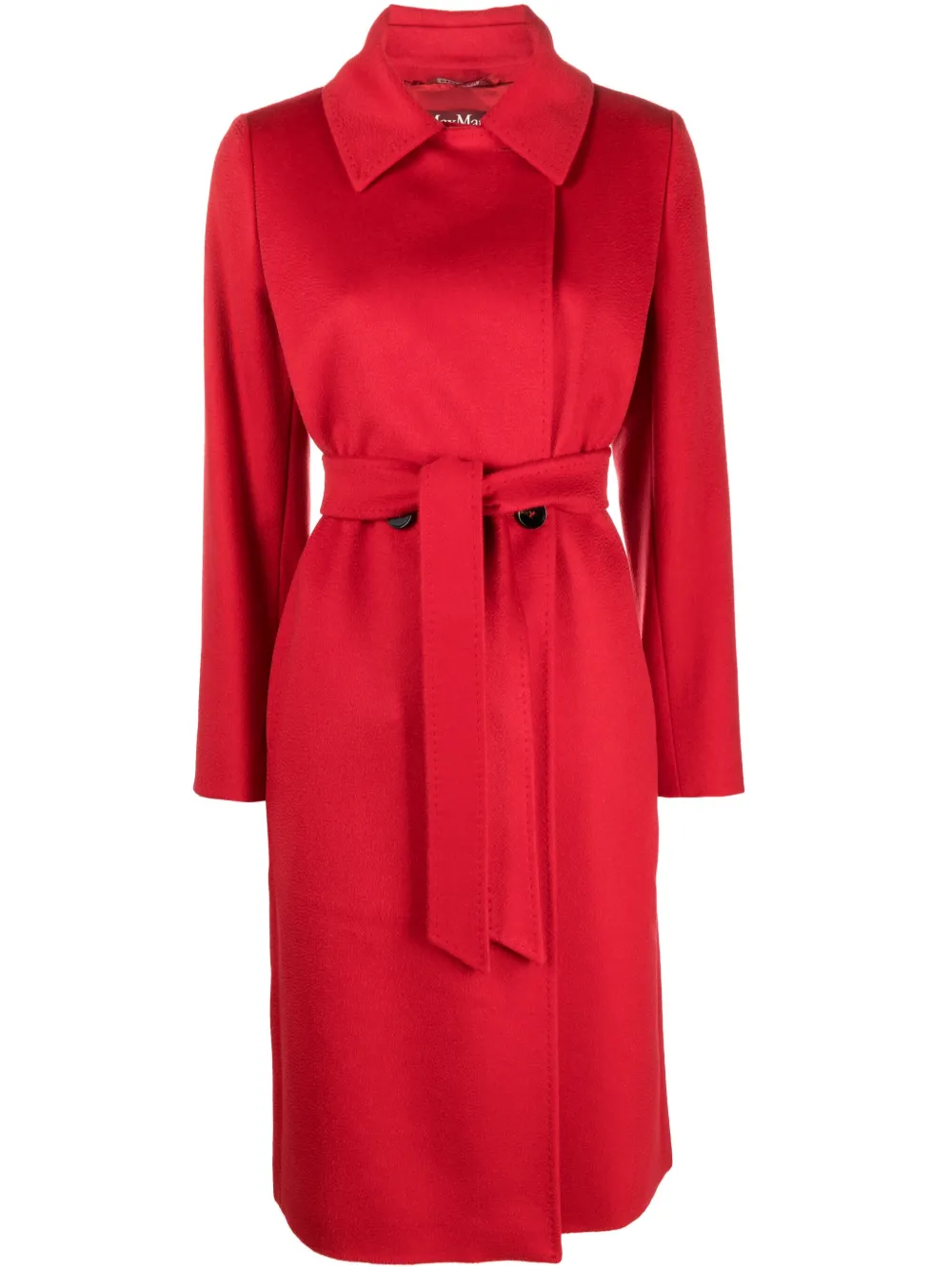 

Двубортное пальто BCollag с поясом MAX MARA, красный