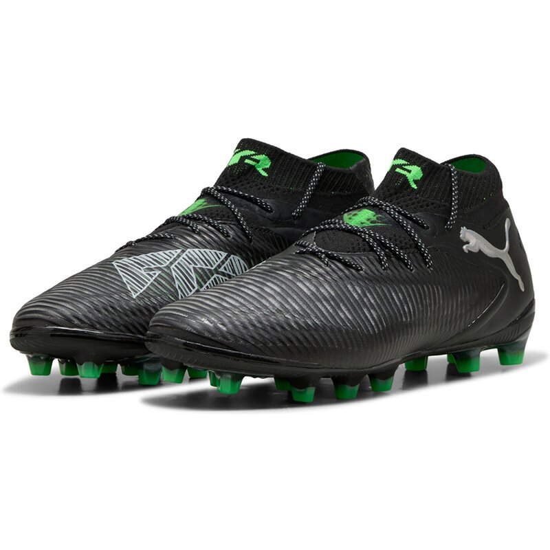 Футбольные бутсы для хард-корта Future 8 Ultimate AG Puma, цвет puma black-puma silver-fluo green — фото 3