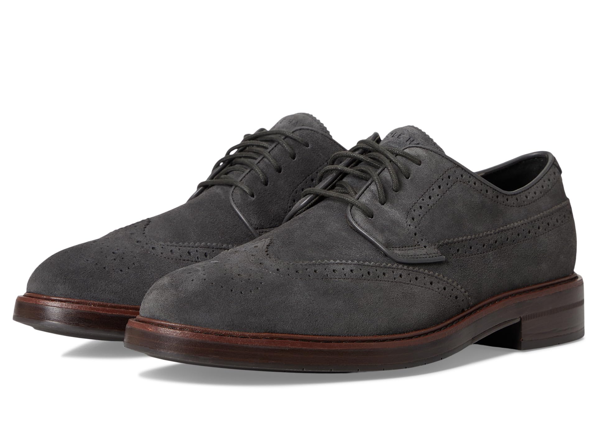 

Оксфорды Cole Haan Judson Grand Wingtip Oxfords, цвет Raven Suede/Dark Natural