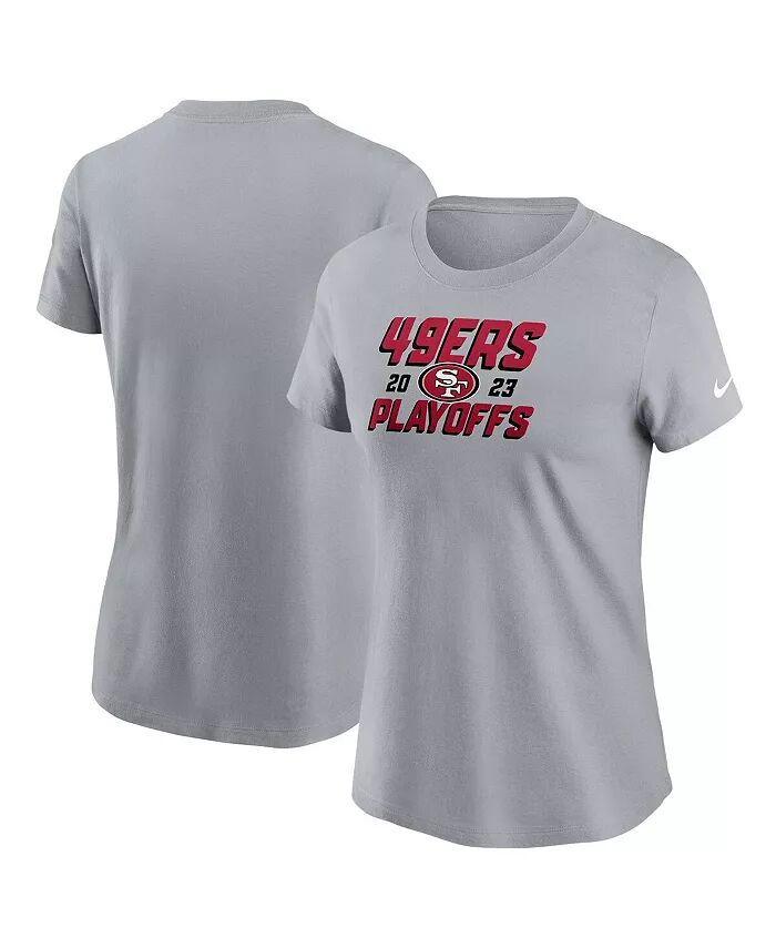 

Женская серая футболка San Francisco 49ers 2023 NFL Playoffs Iconic Nike