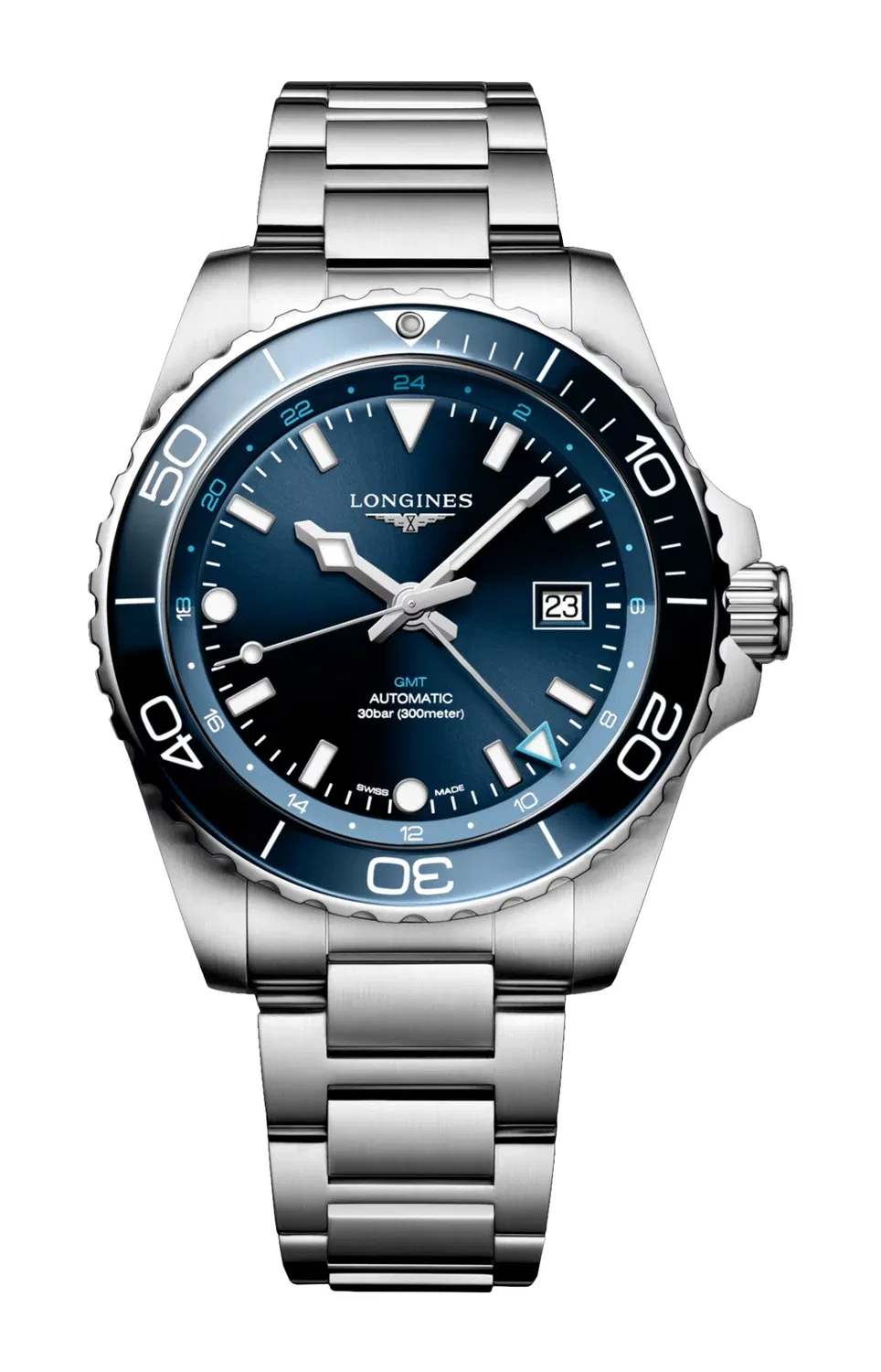 ГИДРОКОНКВЕСТ GMT 43 ММ - L3.890.4.96.6 LONGINES, черный