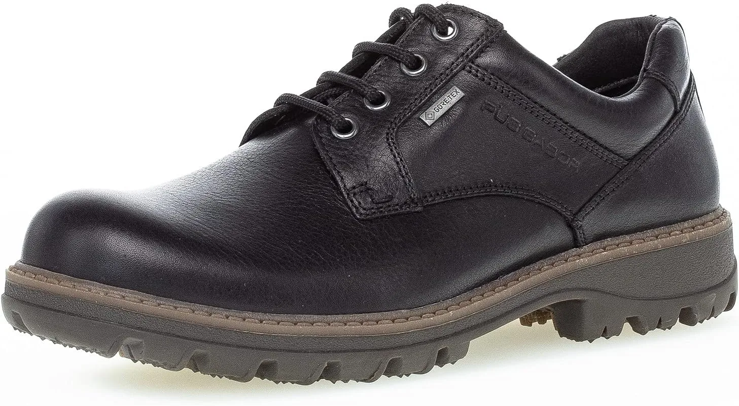 Мужские деловые туфли Pius Gabor на шнуровке, с мембраной Gore-Tex, технологией Extragrip и небольшой латексной подошвой, черный