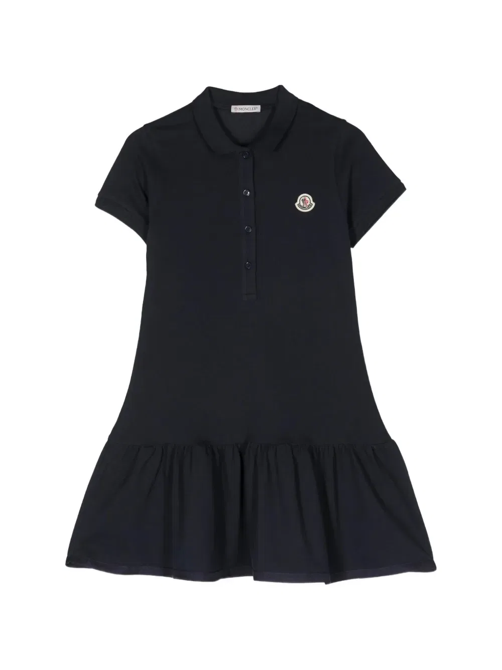 Платье-рубашка из пике Moncler Enfant, синий