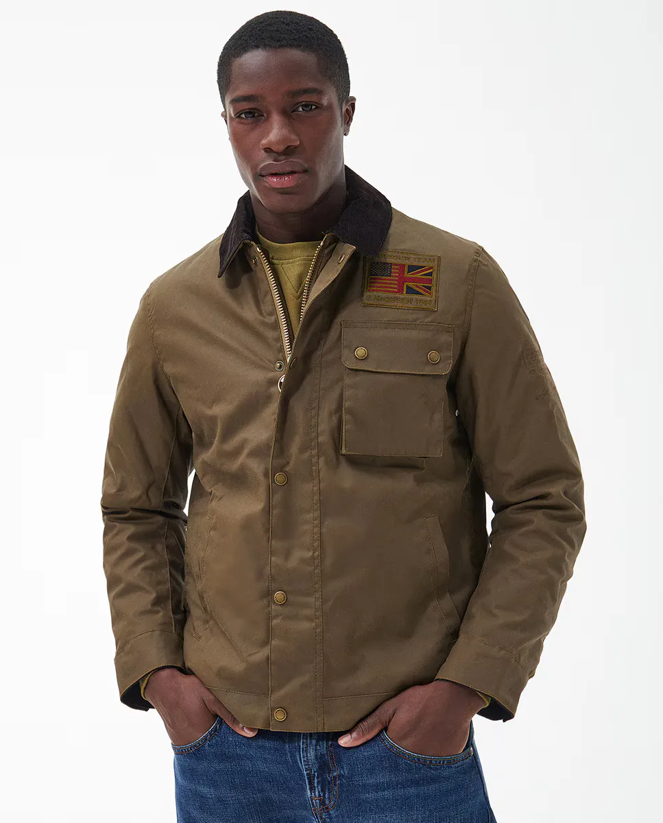 

Мужская куртка с застежкой-молнией и нагрудным карманом Barbour, коричневый