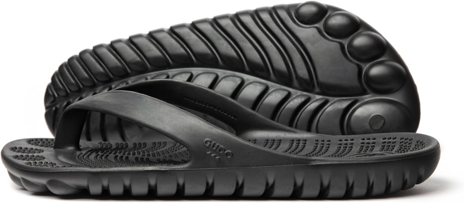 

Унисекс шлепанцы GUDO WORLD с массажным эффектом точечного давления и поддерживающей подошвой из ЭВА для мужчин и женщин, черный