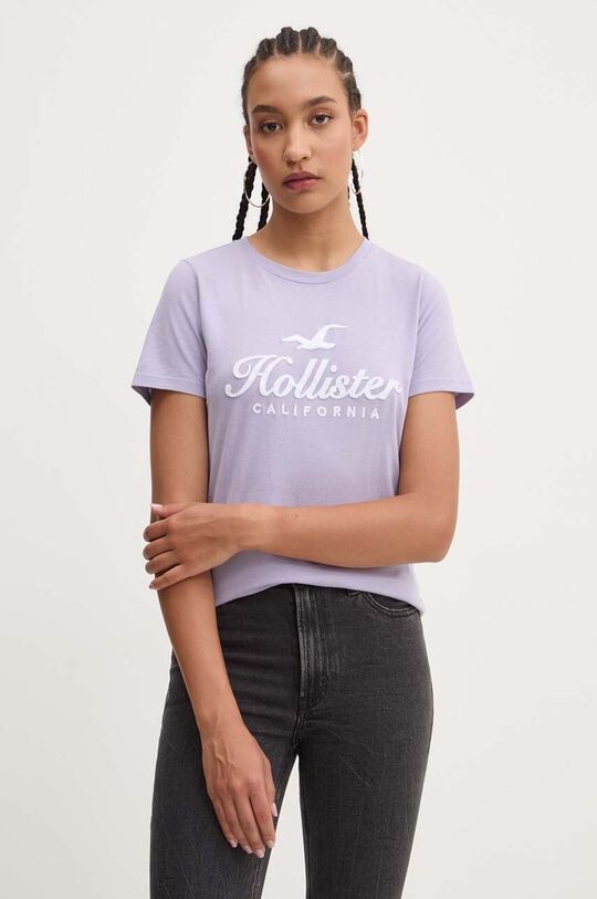 

Хлопковая футболка Hollister Co., фиолетовый