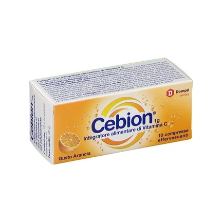 

Cebion Витамин C Пищевая добавка 1 грамм со вкусом апельсина Без сахара 10 шипучих таблеток Dompe Farmaceutici