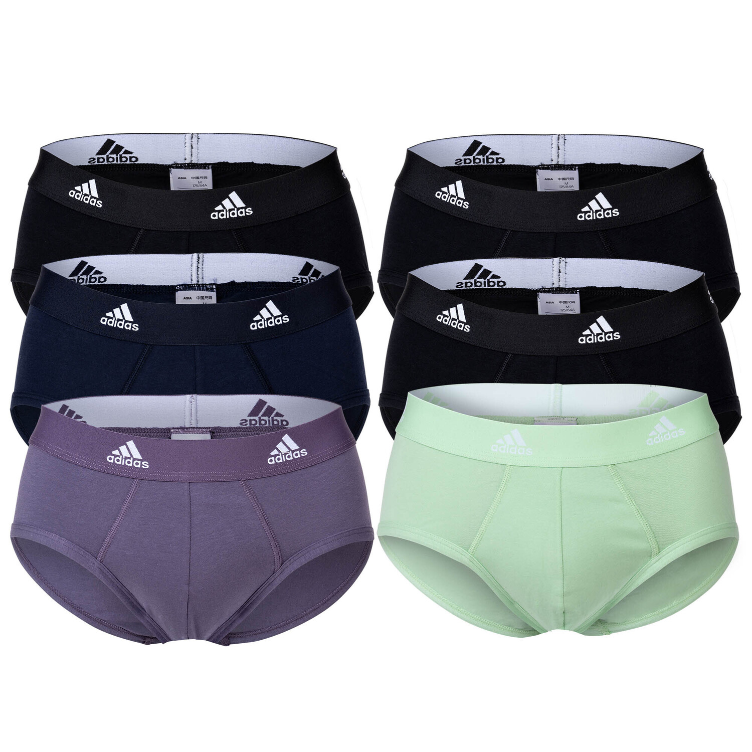 

Трусы adidas 6er Pack, цвет Schwarz/Blau/Grün/Lila