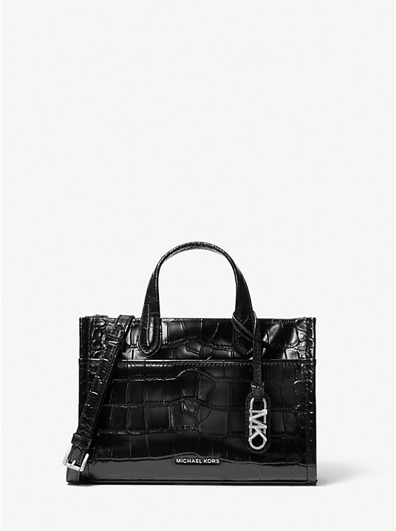 

Сумка-мессенджер Gigi Small из тисненой кожи под крокодила Michael Kors, черный