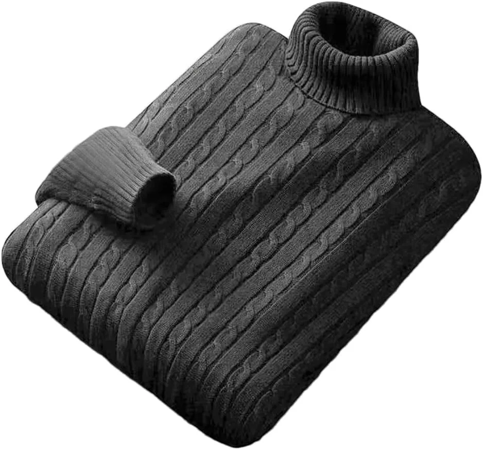 

Мужской однотонный повседневный свитер с высоким воротником