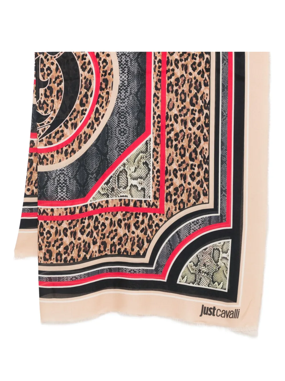 

Шарф с анималистичным принтом Just Cavalli, нейтральный