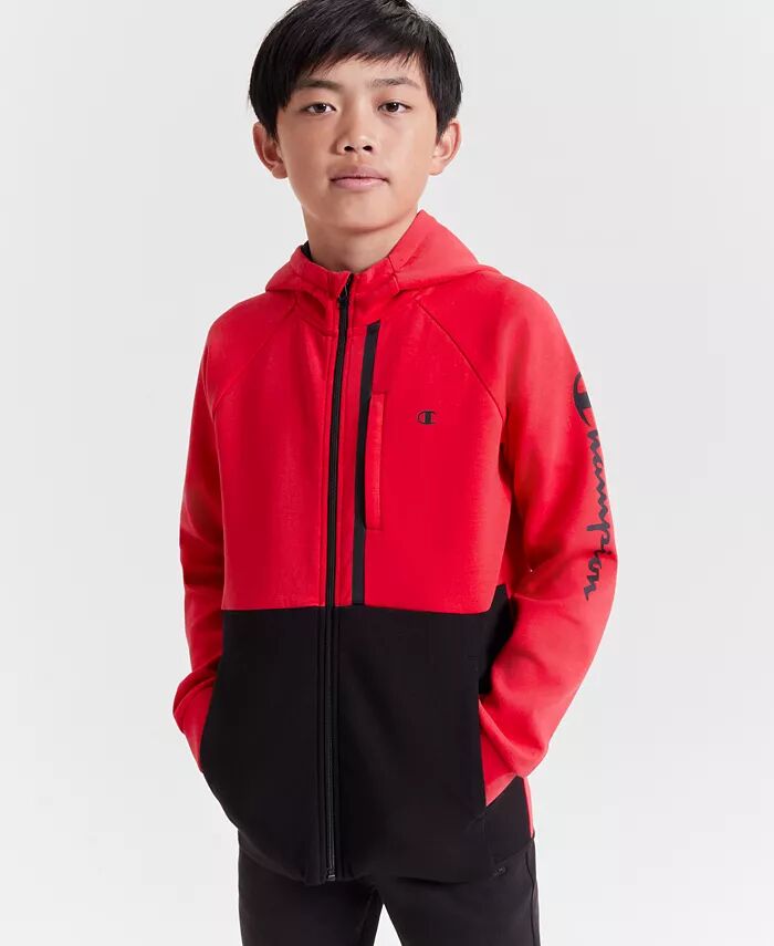 

Толстовка с капюшоном Big Boys Colorblock Active Full Zip Champion, красный