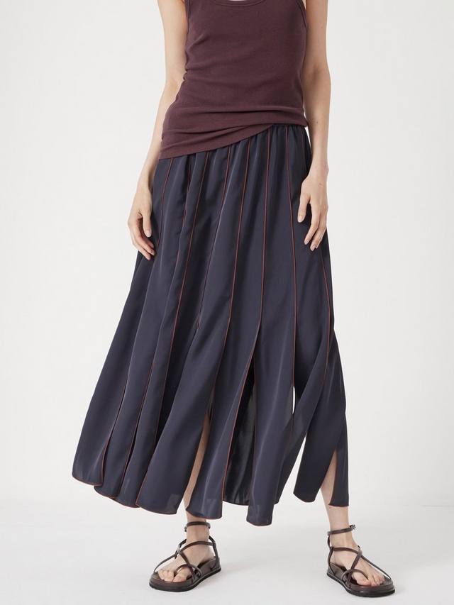 

Пиппа плиссированная юбка из сатина HUSH, Dark Navy/Burgundy Brown