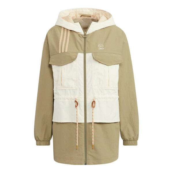

Куртка neo util windbreaker jacket 'tan white' Adidas, бежевый