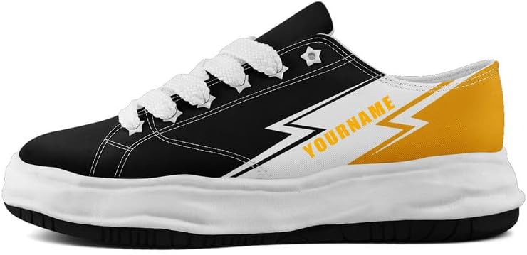 

Кроссовки AWSOLE Custom Platform Canvas для мужчин и женщин, модные низкие повседневные туфли, классические удобные обувь для ходьбы, черный/желтый