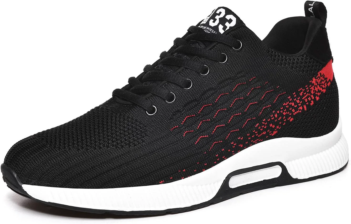 

Кроссовки FLIOZY с подъемом на 6 см для мужчин, невидимая вставка для увеличения роста, спортивные кроссовки на шнуровке, повседневная обувь для прогулок, черный