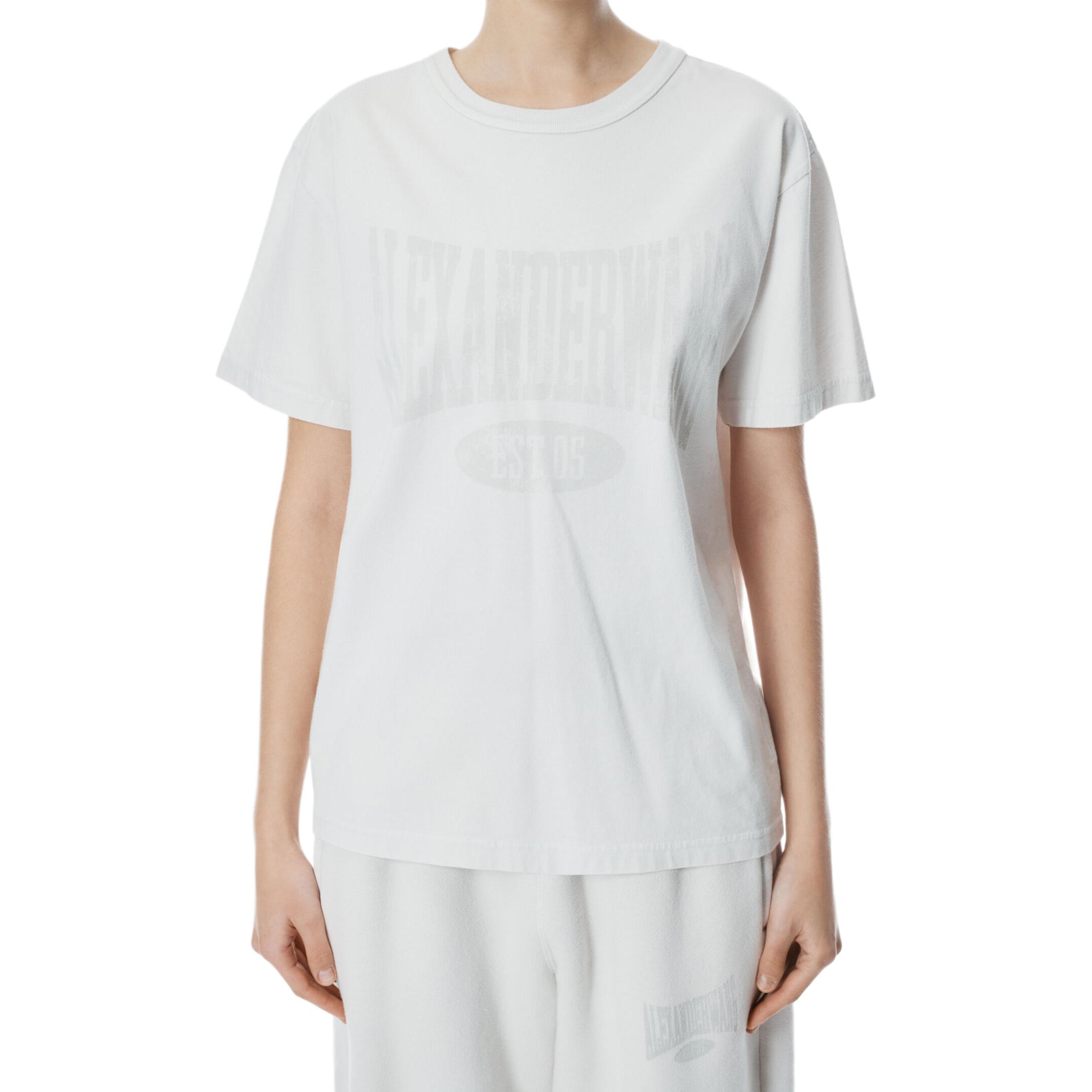 Футболка T By Distressed с принтом логотипа и эффектом потертости Alexander Wang, белый — фото 2