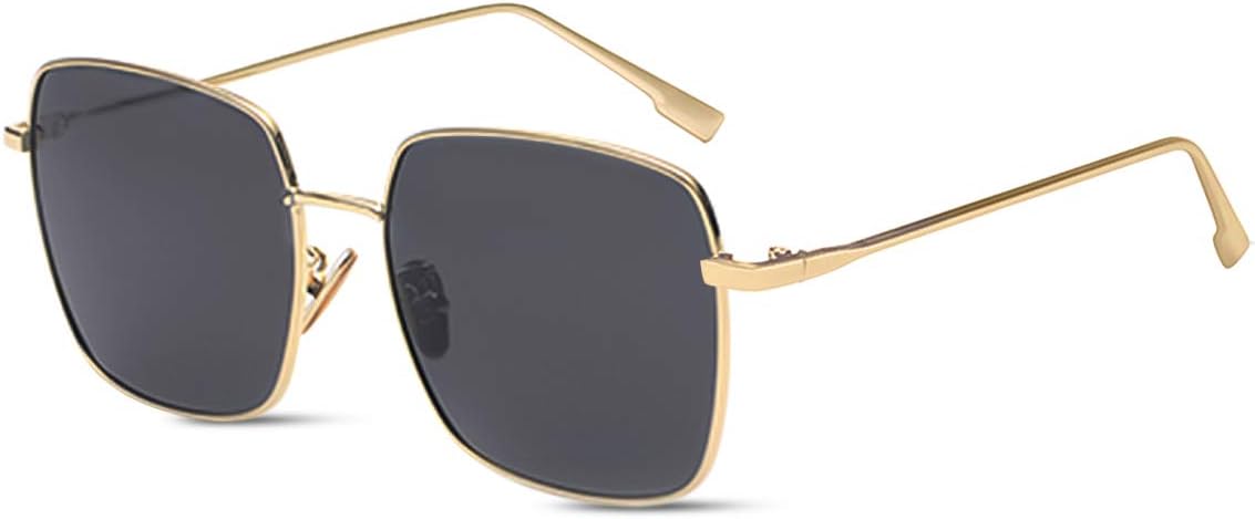 

Поляризованные солнцезащитные очки унисекс с цветными зеркальными линзами градиентного оттенка, квадратной металлической оправой, защитой от УФ-излучения UV400, сверхлегкие, для активного отдыха LumiSyne, Black/Gold