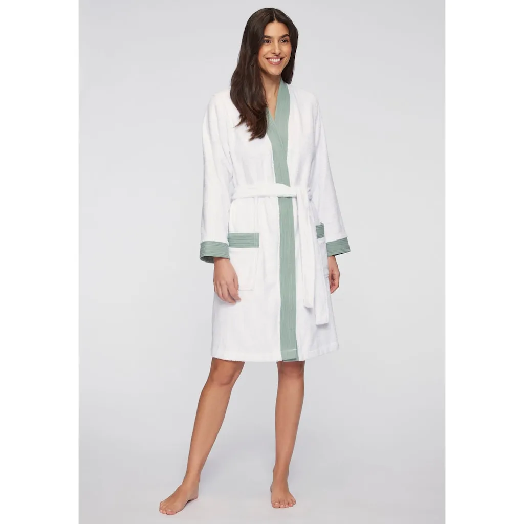 

Халат для сна Vivance Vivance Dreams, белый/темно-зеленый