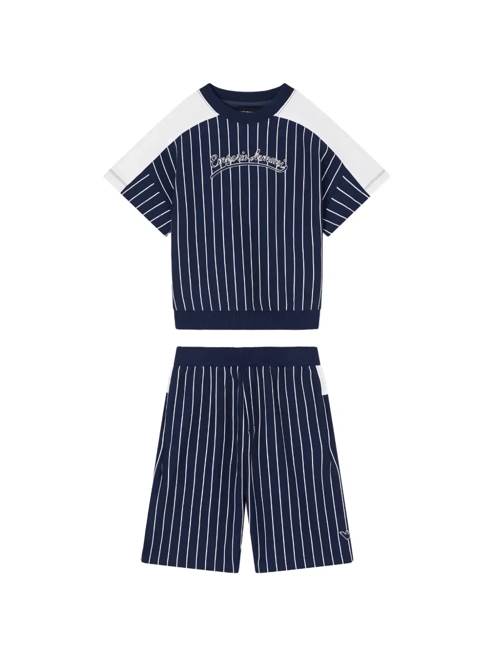 Комплект из полосатых шорт Emporio Armani Kids, синий
