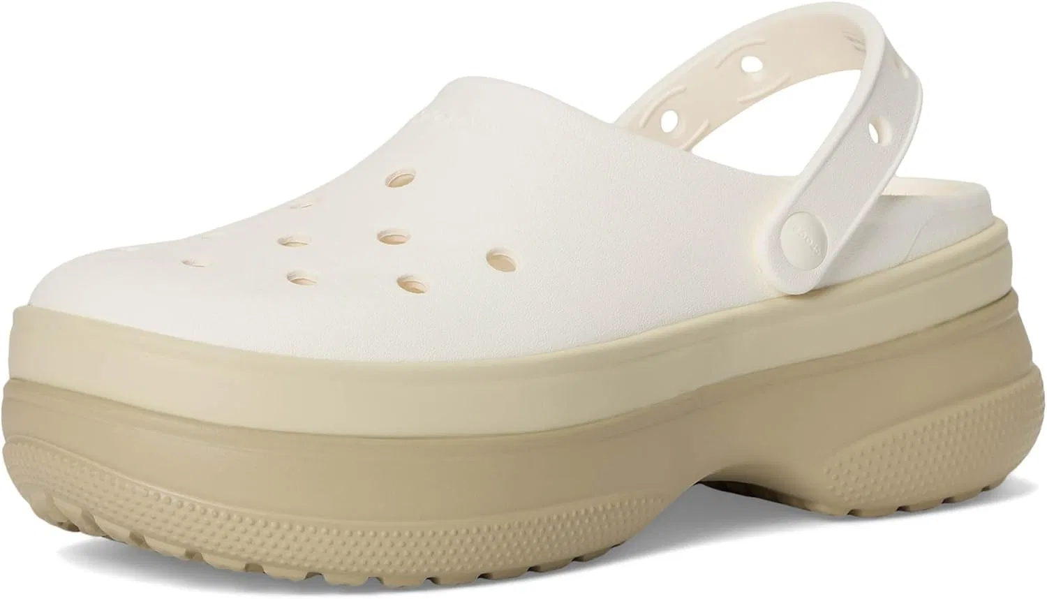 Кроксы Adult Classic Stacked Clogs Platform Platform Crocs, Chalk.
