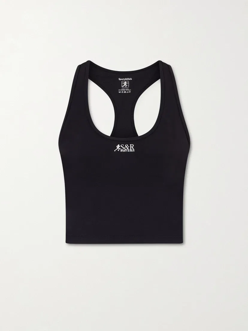 Топ для бега из высокотехнологичного джерси Runner Sports Sporty & Rich, черный